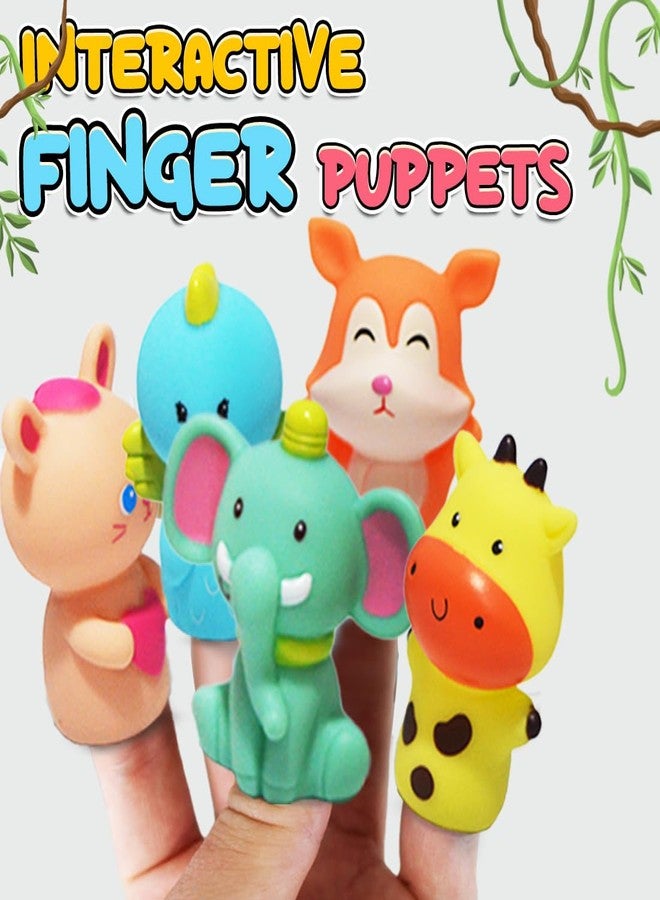 Wembley 5 Pcs Wild Animal Finger Puppet Toy For Kids| Mini Soft Figures Toy For Boys & Girls| Ideal As Party Favors, Shows, Playtime, Schools, Return Gifts| Role Play Toys (Animals), Multicolor - Image 2